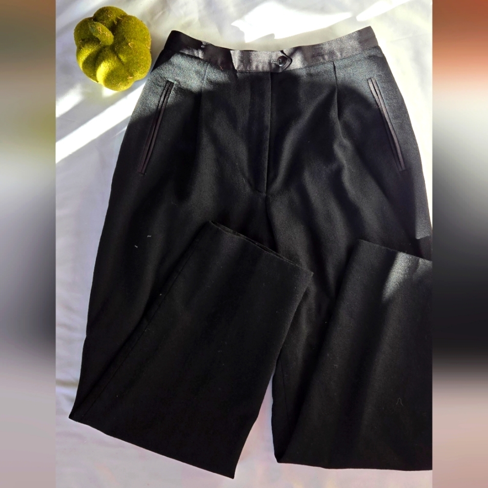 Valerie Stevens Evening Black Wool Trousers